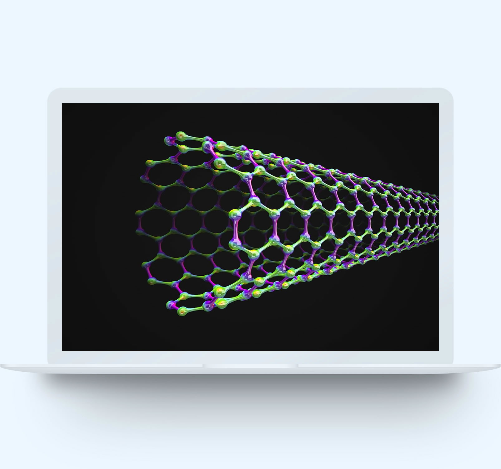 Laptop with nanotube rendering